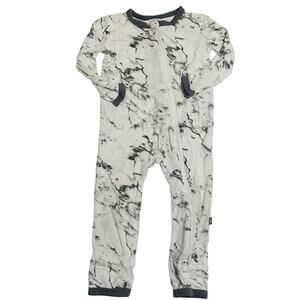 Kyte Baby 6-12 Month Marbled Bamboo Zippy Sleeper Gray White